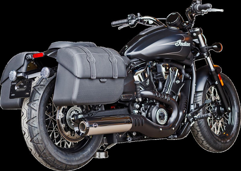 S&S Cycle Grand National Slip-On Mufflers for 2024-2026 INDIAN Chrome Silver Each