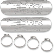 Drag Specialties Flaming Skull Heat Shields #1861-0102