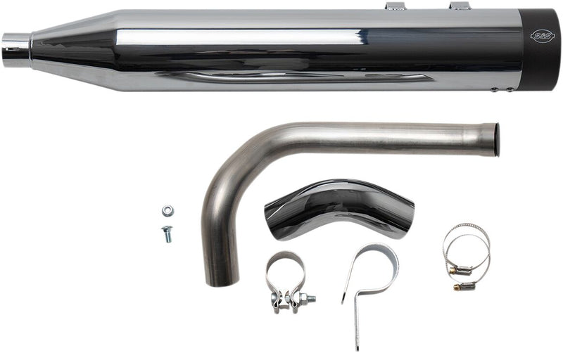 S&S Cycle Chrome Shadow Muffler Kit for 1995-2008 Harley-Davidson Touring Models #550-0829