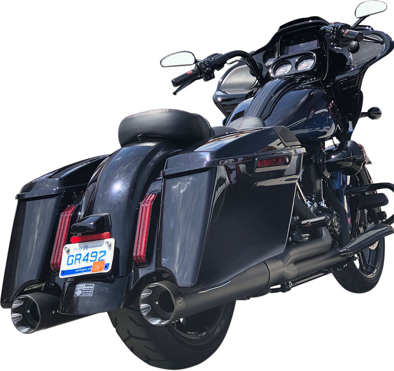 S&S Cycle Black Shadow Muffler Kit for 1995-2008 Harley-Davidson Touring Models Black| Ceramic-Coated #550-0830