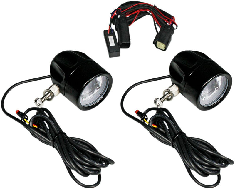 Custom Dynamics Black LED Halo Fog Light for 2010-2013 Harley-Davidson Street Glide - FLHX and 2010-2013 Harley-Davidson Road Glide Custom - FLTRX Motorcycles
