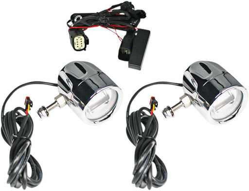 Custom Dynamics Chrome LED Halo Fog Light for 2010-2013 Harley-Davidson Street Glide - FLHX and 2010-2013 Harley-Davidson Road Glide Custom - FLTRX Motorcycles