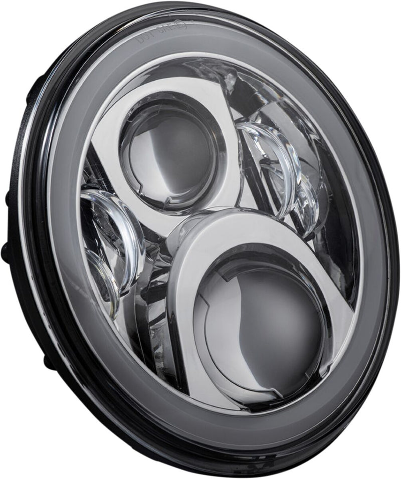 Custom Dynamics Chrome 7 in. LED Halo Headlamp w/Touring Adaptor for 1995-2006,2014-2025 Harley-Davidson Touring and 2014-2025 Harley-Davidson Trike Motorcycles