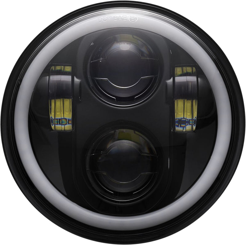 Custom Dynamics 5-3/4" LED Halo Headlamp - 14,5 cm (5-3/4"), Each for Harley-Davidson Softail, Sportster, Dyna & FXR 1957-2024
