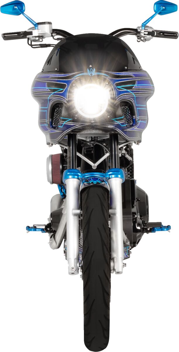 Custom Dynamics Black 5.75 in. LED Halo Headlamp for Various Harley-Davidson Motorcycles (See Fitment List)