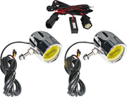 Custom Dynamics Chrome ProBeam Auxiliary LED Halo Fog Lamps w/Yellow Lens for 2014-2025 Harley-Davidson Touring Motorcycles
