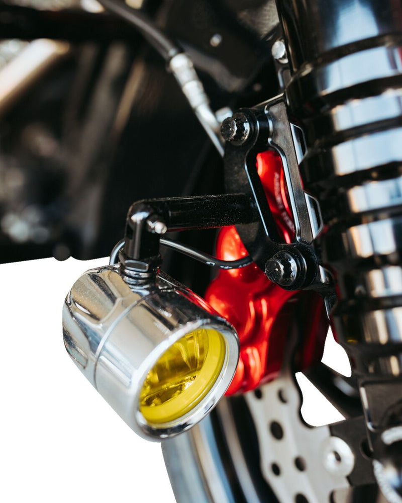 Custom Dynamics Chrome ProBeam Auxiliary LED Halo Fog Lamps w/Yellow Lens for 2014-2025 Harley-Davidson Touring Motorcycles