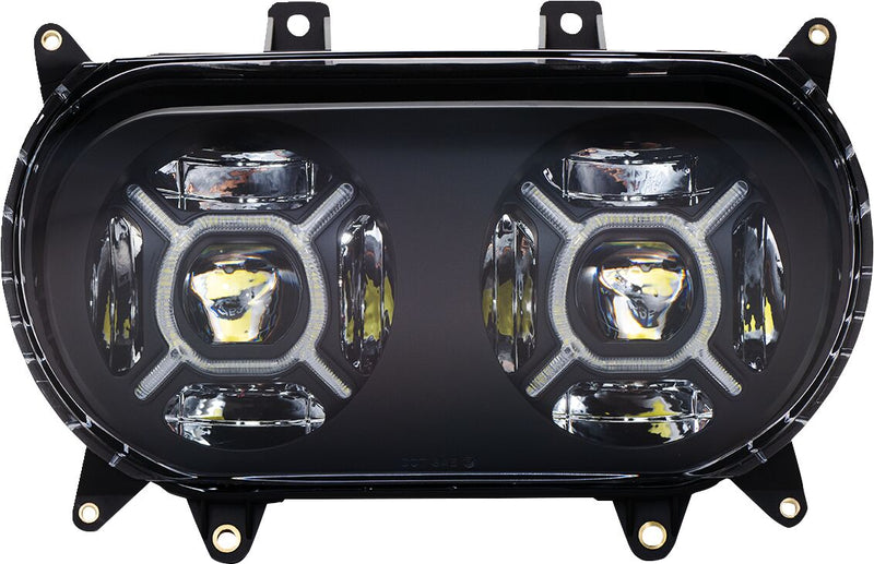 Custom Dynamics Black Double-X LED Headlight for 2015-2025 Harley-Davidson Touring Motorcycles