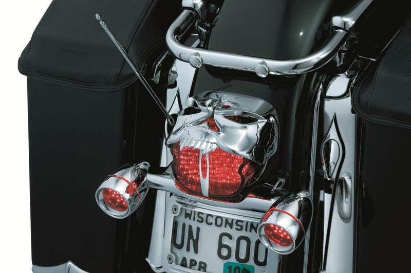 Kuryakyn Zombie Taillight Cover In Chrome For Harley-Davidson 1973-2023 Motorcycles With Conventional Fender Mounted Taillights
