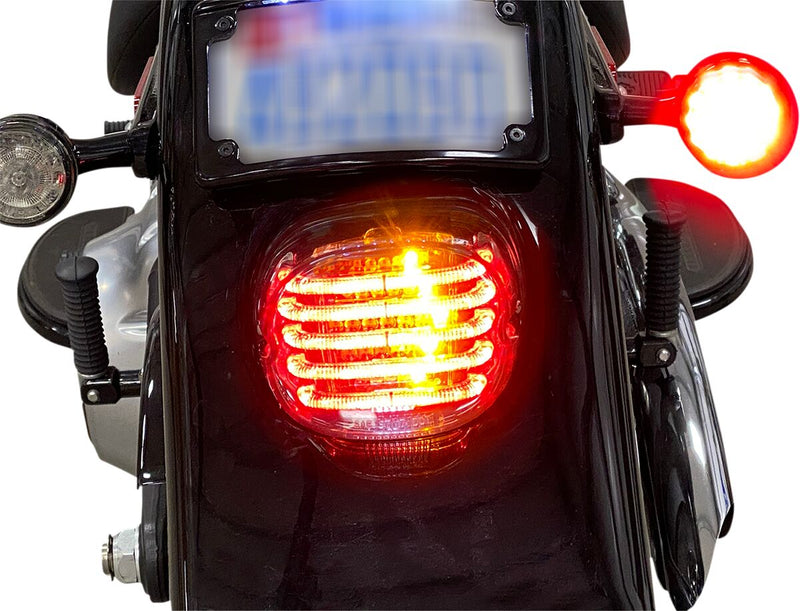 Custom Dynamics Rear ProBeam Integrated Low Profile LED Taillight w/Auxiliary Turn Signal and Red Lens for Various Harley-Davidson Motorcycles (See Fitment List)