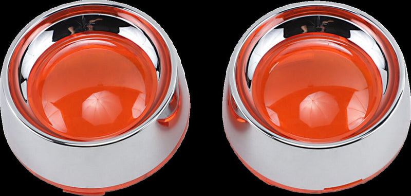Kuryakyn Deep Dish Bezels With Amber Lenses In Chrome