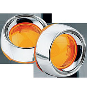Kuryakyn Deep Dish Bezels With Amber Lenses In Chrome