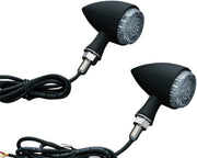 Kuryakyn Rear ECE Approved Amber Torpedo L.E.D. Indicator Lights (Run-Turn-Brake) In Matte Black