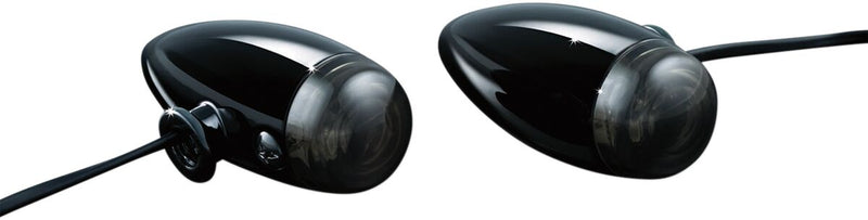 Kuryakyn Super Bright Amber L.E.D. Mini Bullets In Gloss Black #KUR2504