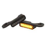 Heinz Handlebar LED Turn Signals in Aluminium/Black For 2002-2020 FLHT/FLHR/FLHX/FLTR With Hydraulic Clutch Models