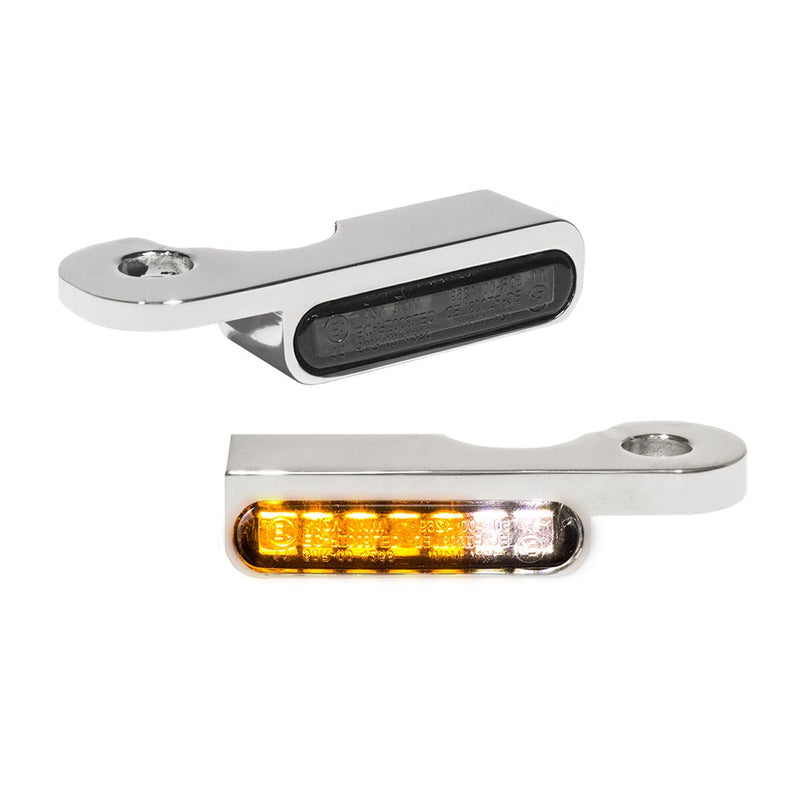 Heinz Bikes Handlebar Mounting LED Blinkers W/position Light Chrome for Harley-Davidson Softail & Dyna 2015-2017