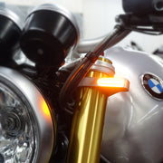 Heinz Bike LED Turn Signals in Aluminium/Black, Classic For Fork Tube #HBZCC-49