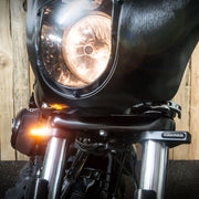 Heinz Bike LED Turn Signals in Aluminium/Black, Classic For Fork Tube #HBZCC-49