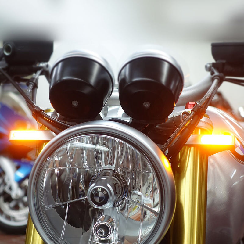 Heinz Bike LED Turn Signals in Aluminium/Black, Classic For Fork Tube #HBZCC-56