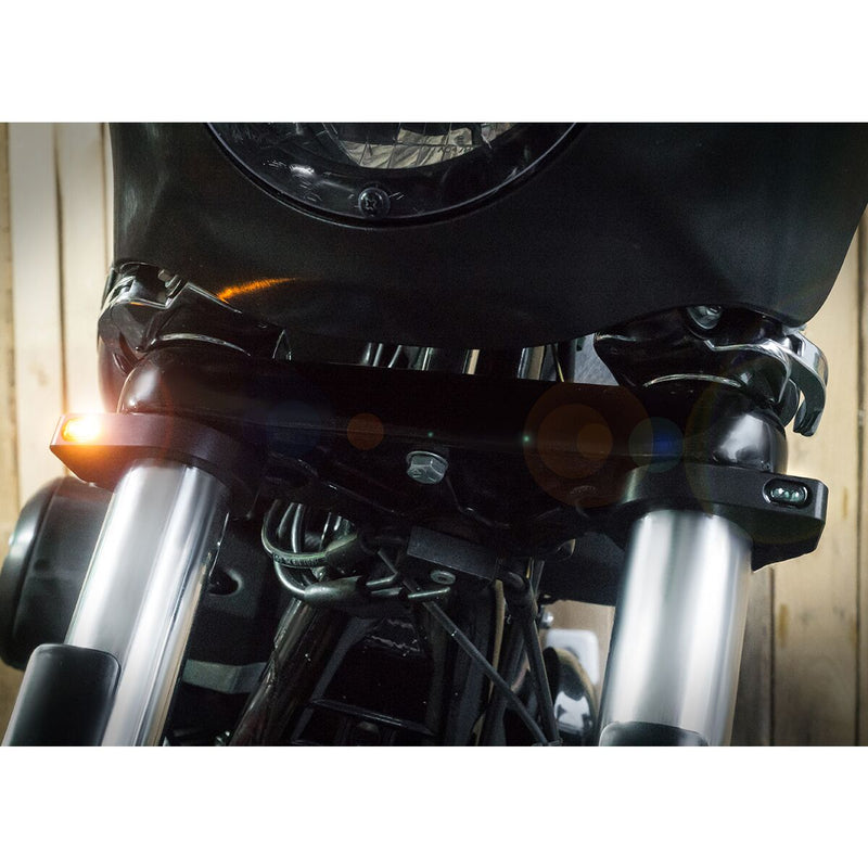 Heinz Bike LED Turn Signals in Aluminium/Black, Micro For: Fork Tubes #HBZCM-56