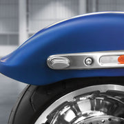 Heinz Bike Winglets LED Turn Signals in Chrome/Satin For 1995-2017 Dyna, 1993-2020 Softail, 1993-2020 Sportster, 2008-2013 Models #HBWLTS-SM