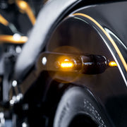 Heinz Bike Winglets Micro Fender Flasher in Black For 1995-2017 Dyna, 1993-2024 Softail, 1993-2022 Sportster, 2008-2013 Models #HBWLM