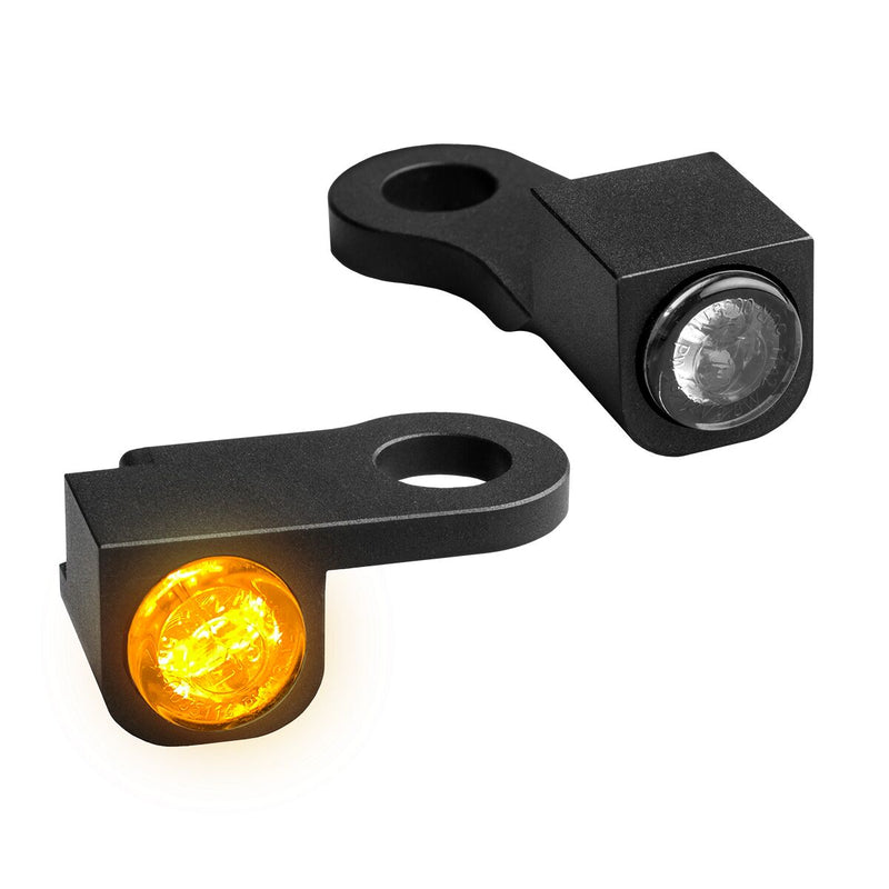 Heinz Bikes NANO Series LED Handlebar Turn Signals in Black For 2014-2022 XL Models