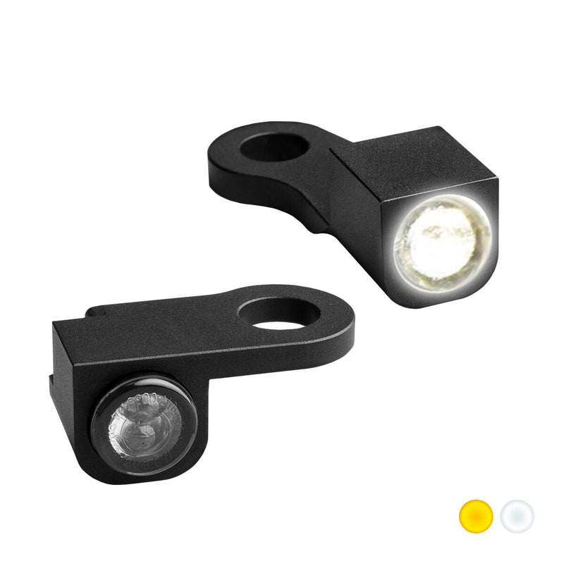 Heinz Bikes NANO Series LED Handlebar Turn Signals in Black With Position Light For 2014-2022 XL Models #HBTSN-XL14-PL
