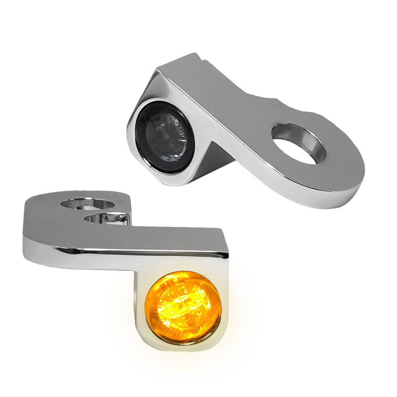 Heinz Bikes NANO Series LED Turn Signals H-D Handlebars in Chrome For 1999-2017 Dyna Models