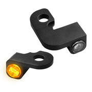 Heinz Bikes NANO Series LED Turn Signals H-D Handlebars in Black For 2000-2014 Softail (Except Breakout And S With Hydraulic Clutch) Models