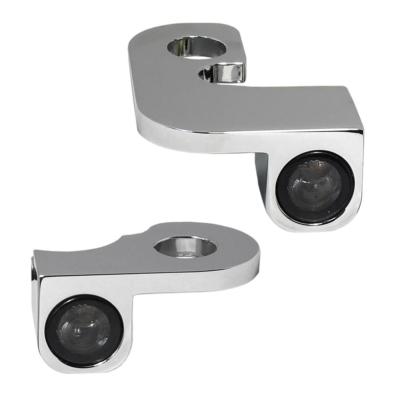 Heinz Bikes NANO Series LED Handlebars Turn Signals in Chrome With Position Light For 2000-2014 Softail (Except Breakout And S With Hydraulic Clutch) Models #HBTSN-FL-14-C-PL