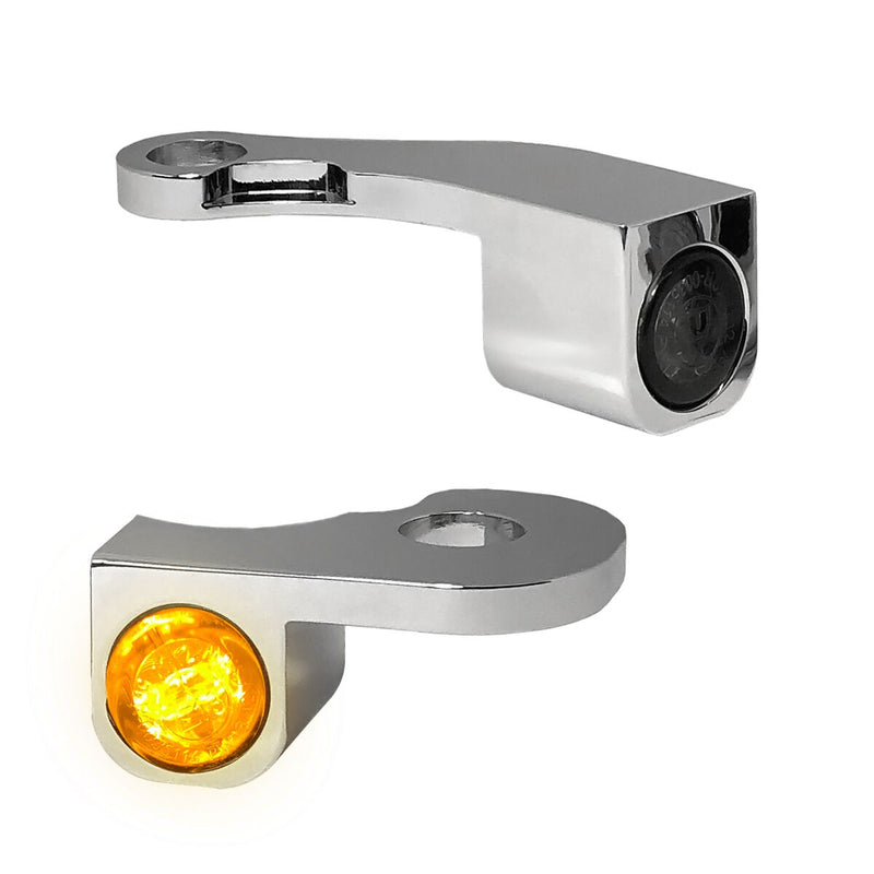 Heinz Bikes NANO Series LED Turn Signals H-D Handlebars in Chrome For 2015-2017 Softail (Except Breakout With Hydraulic Clutch) Models