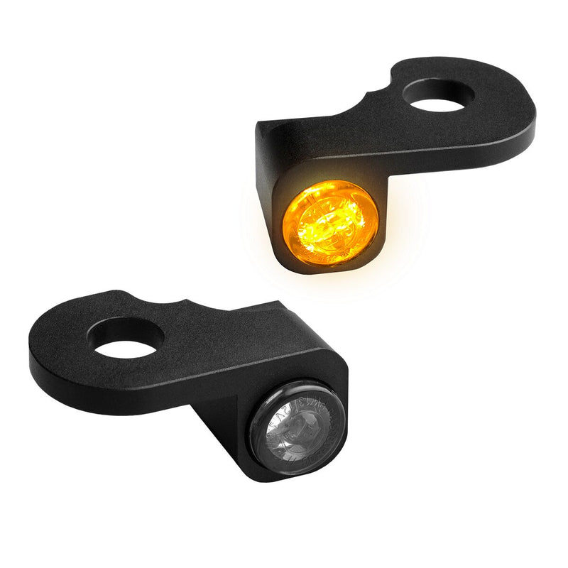 Heinz Bikes NANO Series LED Handlebar Turn Signals With Hydraulic Clutch in Black For 2014-2020 Touring Models With Hydraulic Clutch