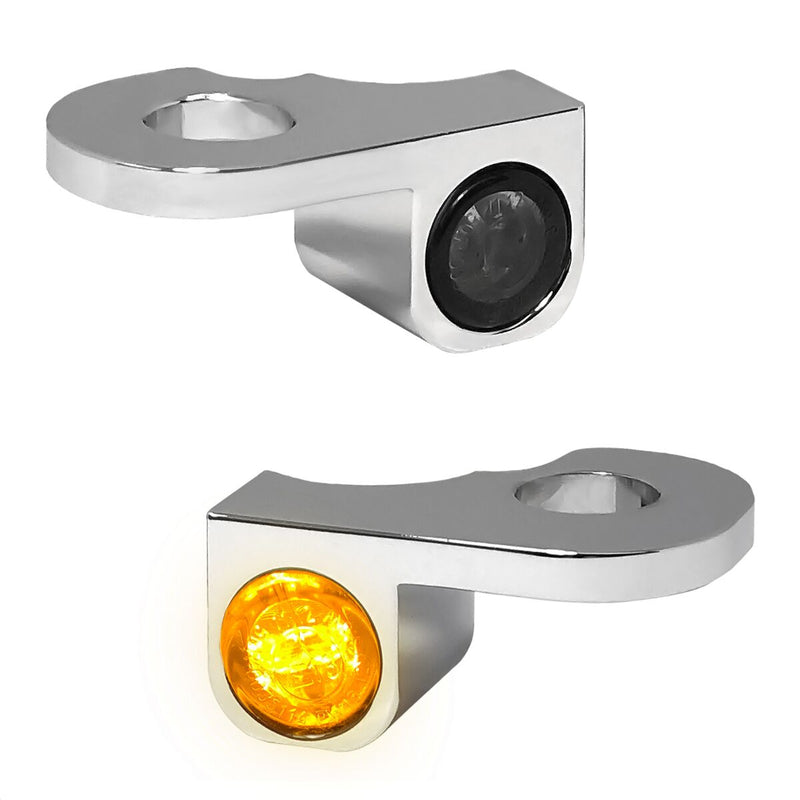 Heinz Bikes NANO Series LED Turn Signals H-D Handlebars in Chrome For 2014-2020 Touring Models With Hydraulic Clutch #HBTSN-FLH-HC-C