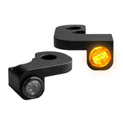 Heinz Bikes NANO Series LED Handlebar Turn Signals in Black For 1999-2008 Touring Models With Cable Clutch
