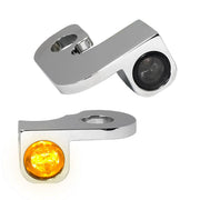 Heinz Bikes NANO Series LED Turn Signals H-D Handlebars in Chrome For 1999-2008 Touring Models With Cable Clutch