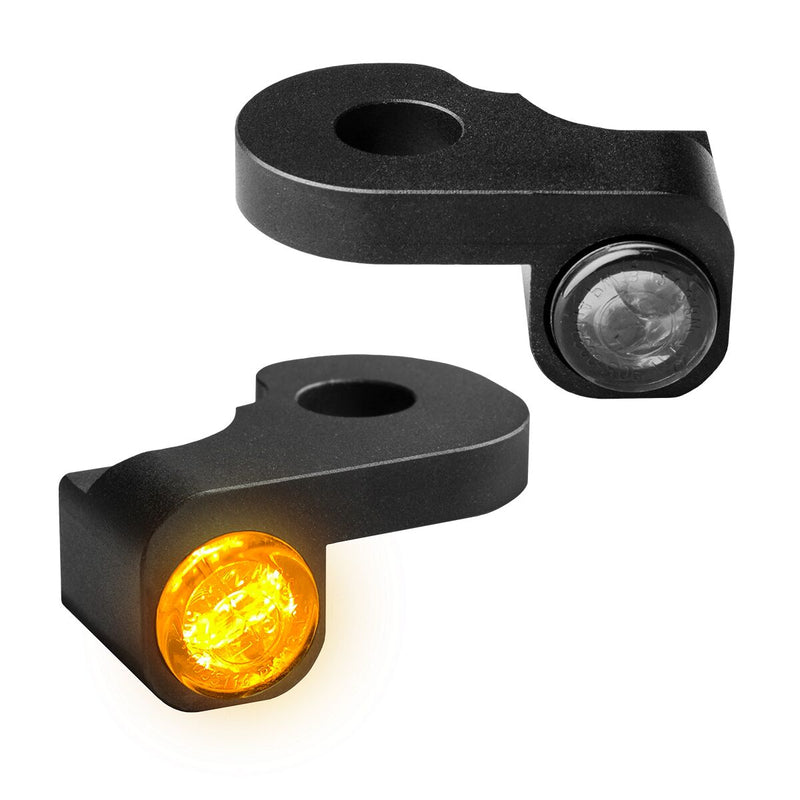 Heinz Bikes NANO Series LED Handlebar Turn Signals in Black For 2014-2017 Softail Slim S, Fat Boy S, Dyna Low Rider S Models