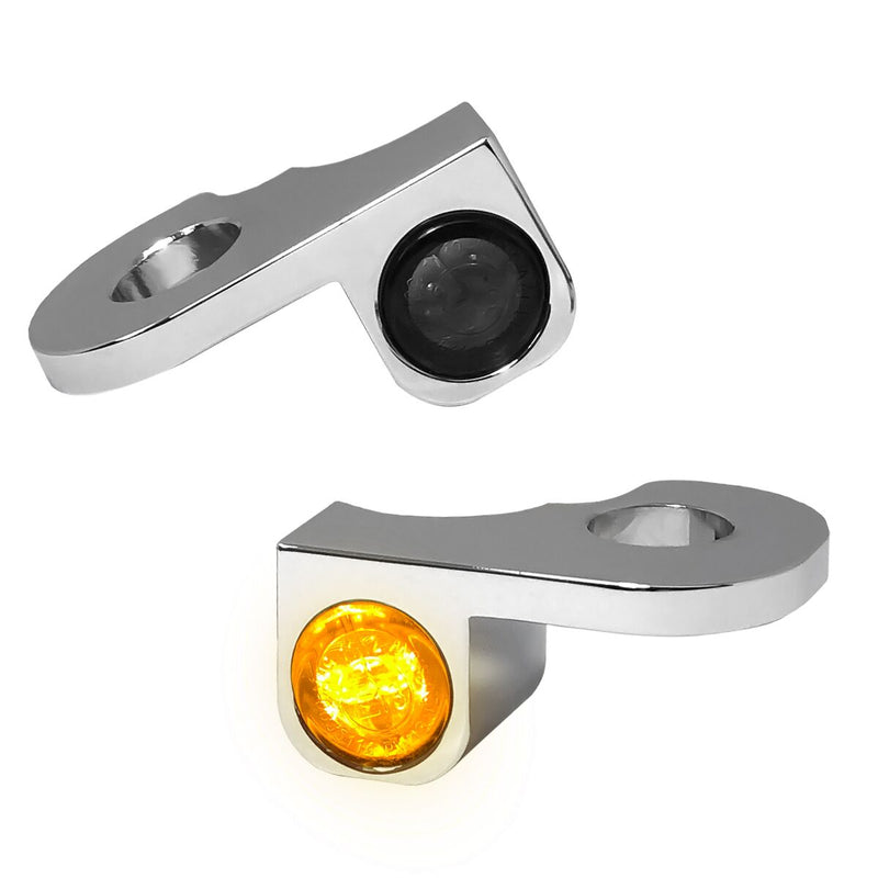 Heinz Bikes NANO Series LED Turn Signals H-D Handlebars in Chrome For 2014-2017 S Models