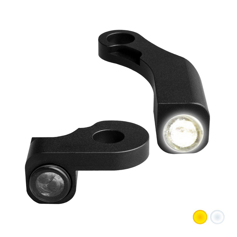Heinz Bikes NANO Series LED Turn Signals H-D Handlebars in Black With Position Light For 2018-2023 Softail Models #HBTSN-FL18-PL