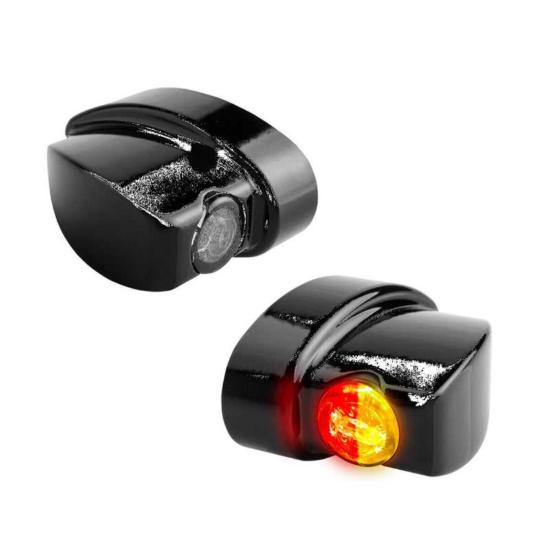Heinz Bikes NANO Series Winglets Turn Signals, Brake & Taillights in Black For Harley-Davidson 1999-2024 Models #HBWLN-3TS
