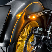 Heinz Bikes NANO Series Winglets Turn Signals, Brake & Taillights in Black For Harley-Davidson 1999-2024 Models #HBWLN-3TS