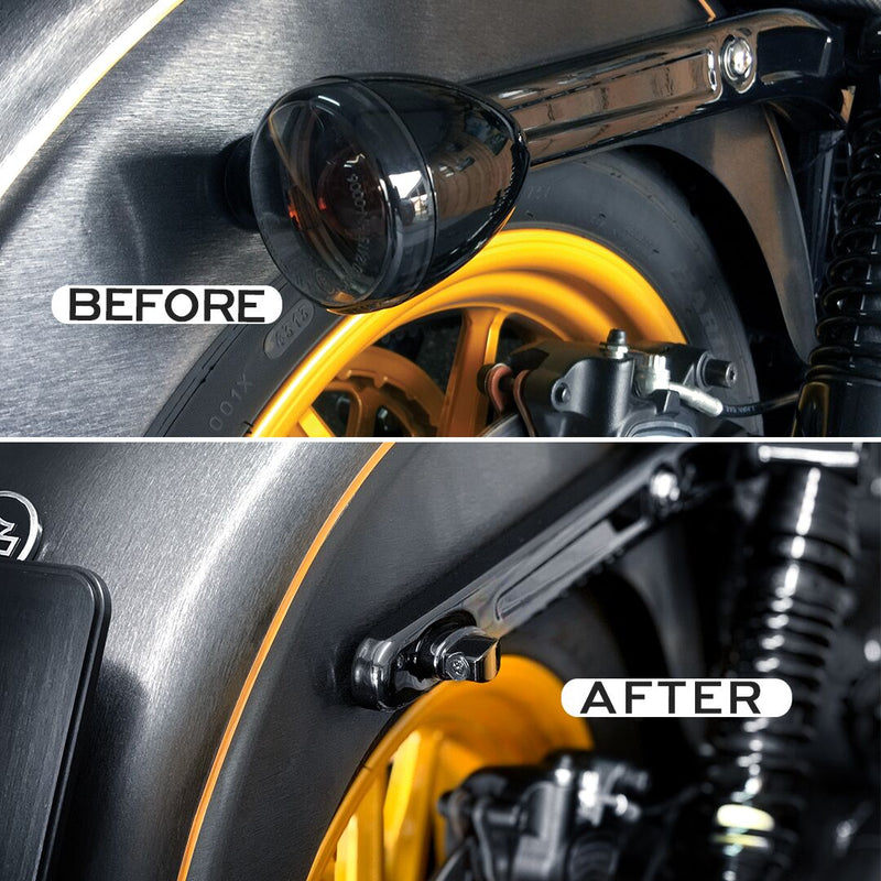 Heinz Bikes NANO Series Winglets Turn Signals, Brake & Taillights in Black For Harley-Davidson 1999-2024 Models #HBWLN-3TS