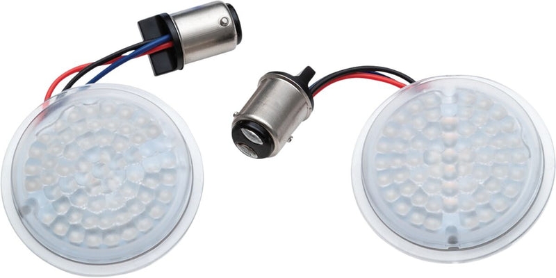 Kuryakyn LuminEZ L.E.D. Front Turn Signal Inserts Amber/Amber Bullet Style For Harley-Davidson 2002-2023 Touring, 2002-2023 Softail, 2001-2017 Dyna & 2002-2020 Sportster Models