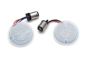 Kuryakyn LuminEZ L.E.D. Front Turn Signal Inserts Amber/Amber Bullet Style For Harley-Davidson 2002-2023 Touring, 2002-2023 Softail, 2001-2017 Dyna & 2002-2020 Sportster Models
