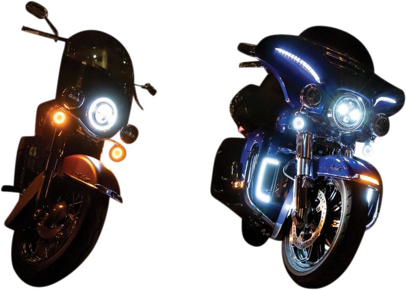 Tracer L.E.D. Front Turn Signal Conversions Dyna, Softail, Sportster, Touring, Trike