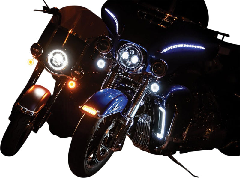 Tracer L.E.D. Front Turn Signal Conversions Dyna, Softail, Sportster, Touring, Trike