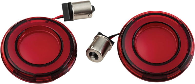 Kuryakyn Tracer L.E.D. Rear Turn Signal Insert Kit With Red Lens For Harley-Davidson 2002-2023 Touring, 2002-2023 Softail, 2001-2017 Dyna & 2002-2020 Sportster Models #KUR2908