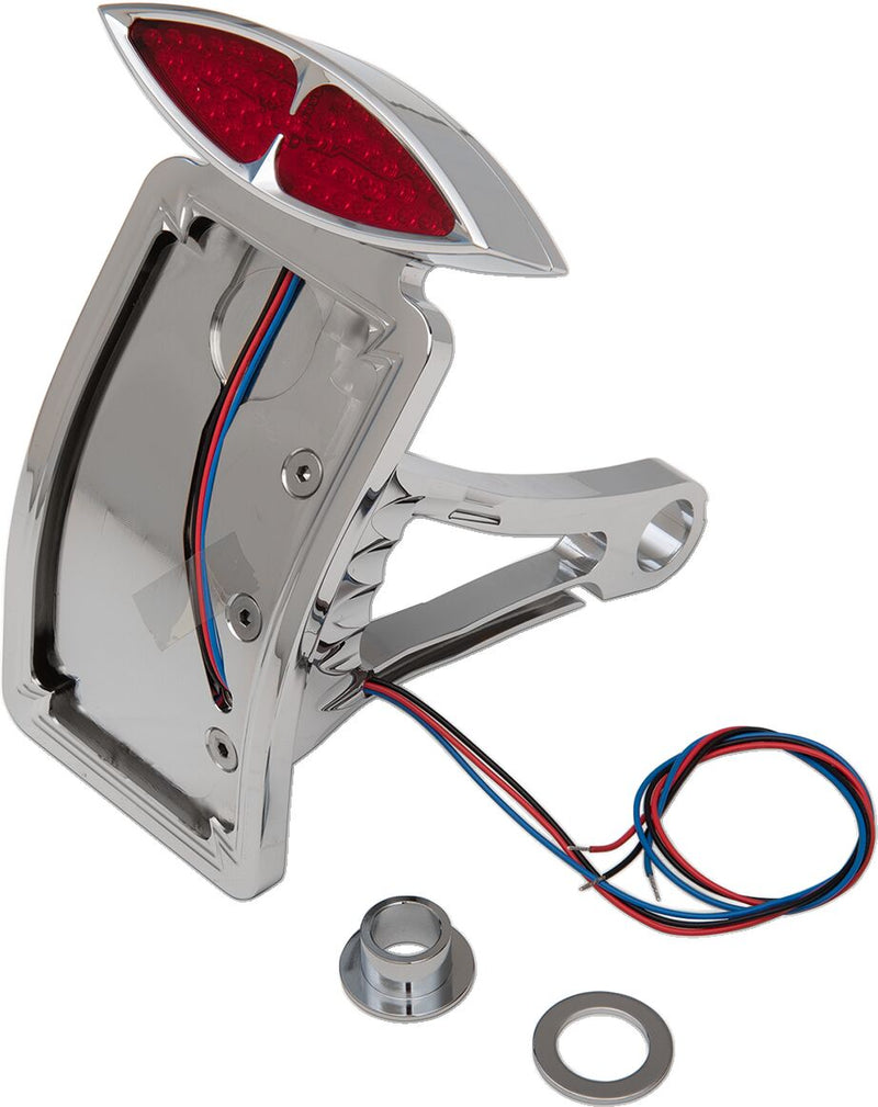 Drag Specialties Curved Vertical Side-Mount Cateye Taillight And Licence Plate Mount for 1986-1999 Harley-Davidson Softail Motorcycles