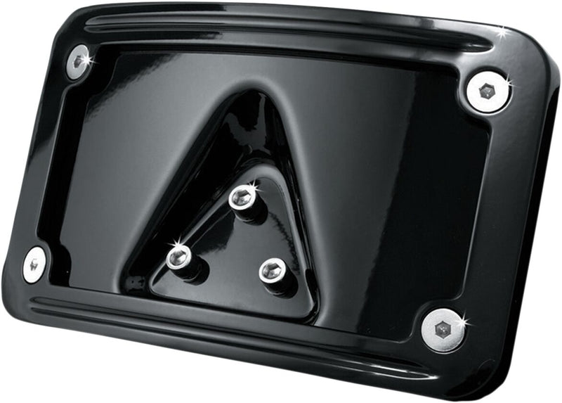 Curved Laydown Licence Plate Mount with Frame #KUR3148
