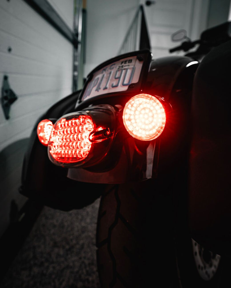 Custom Dynamics Black Radius Licence Plate Mount for Various Harley-Davidson Motorcycles (See Fitment List)